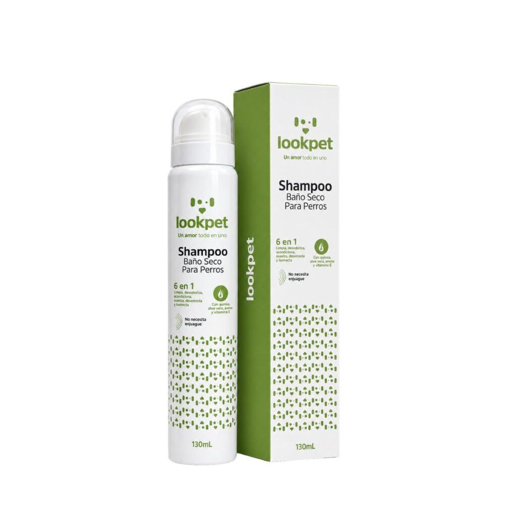 Shampoo Baño Seco para Perros 6 en 1 con Quinoa · 130 mL · Lookpet
